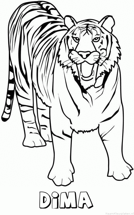 Dima tijger 2 kleurplaat