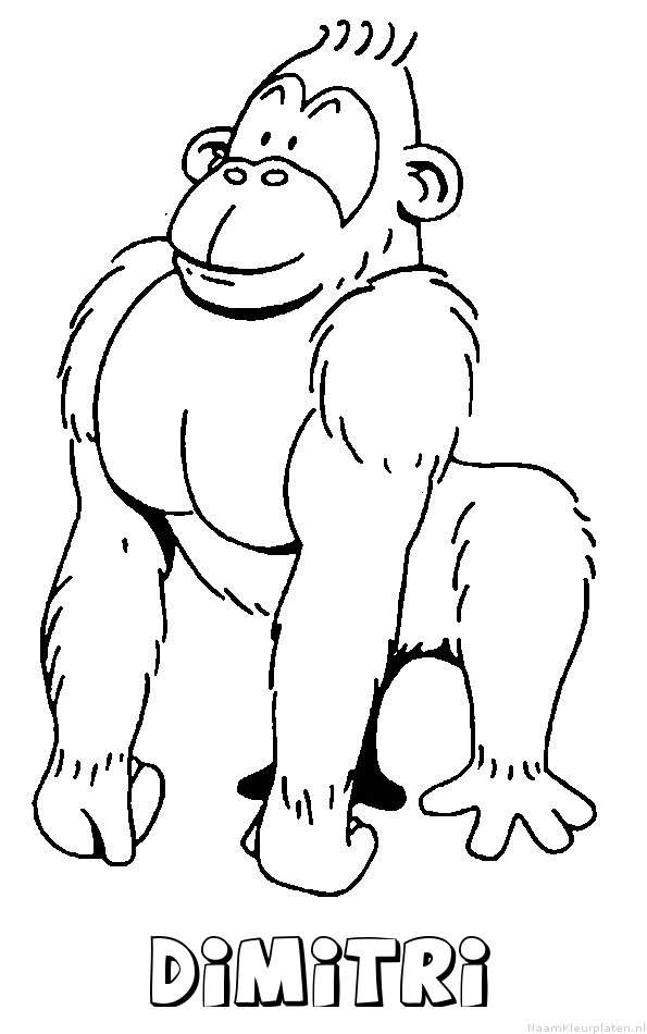 Dimitri aap gorilla kleurplaat