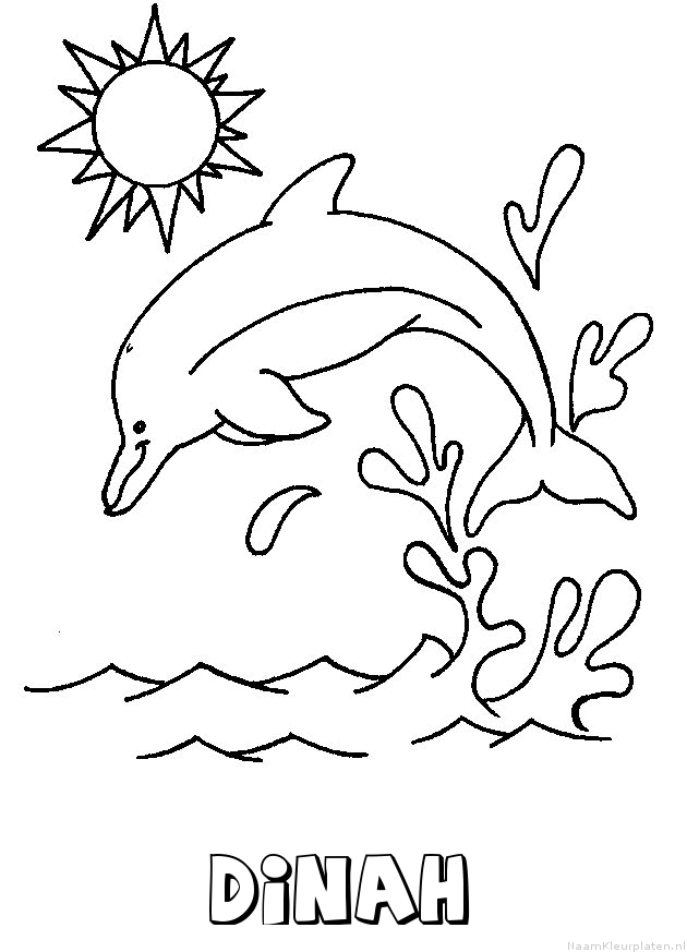 Dinah dolfijn kleurplaat