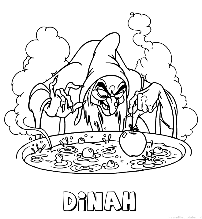 Dinah heks kleurplaat