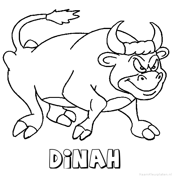 Dinah stier kleurplaat
