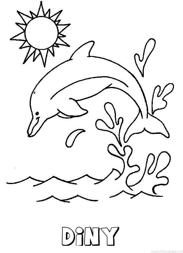 Diny dolfijn kleurplaat