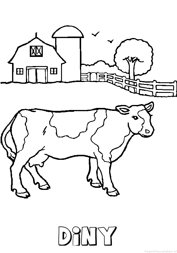 Diny koe kleurplaat