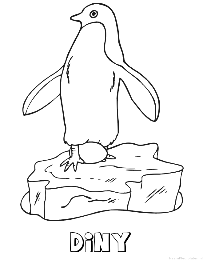 Diny pinguin kleurplaat