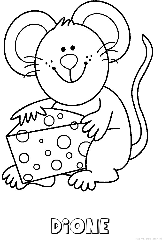 Dione muis kaas kleurplaat