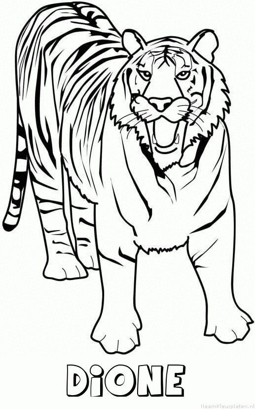 Dione tijger 2 kleurplaat