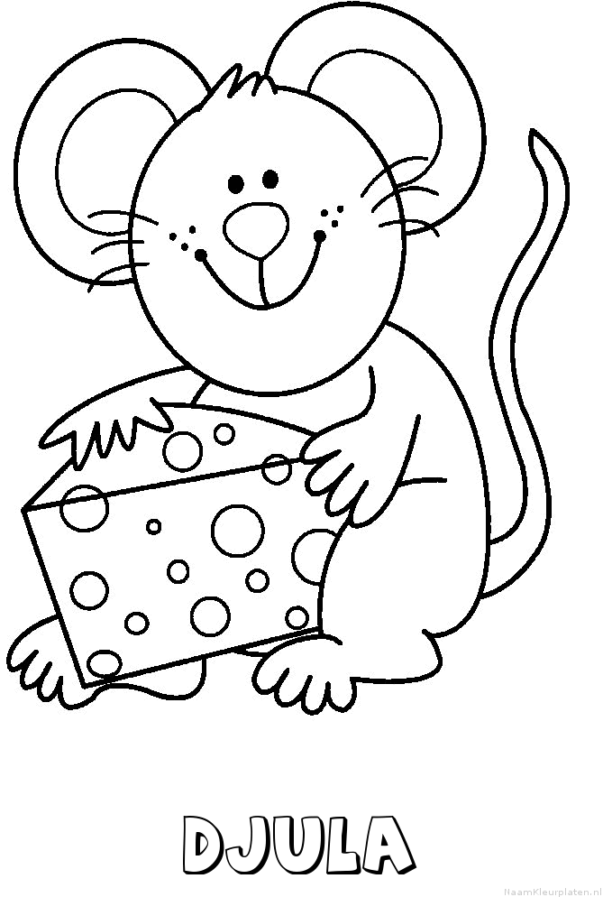 Djula muis kaas kleurplaat