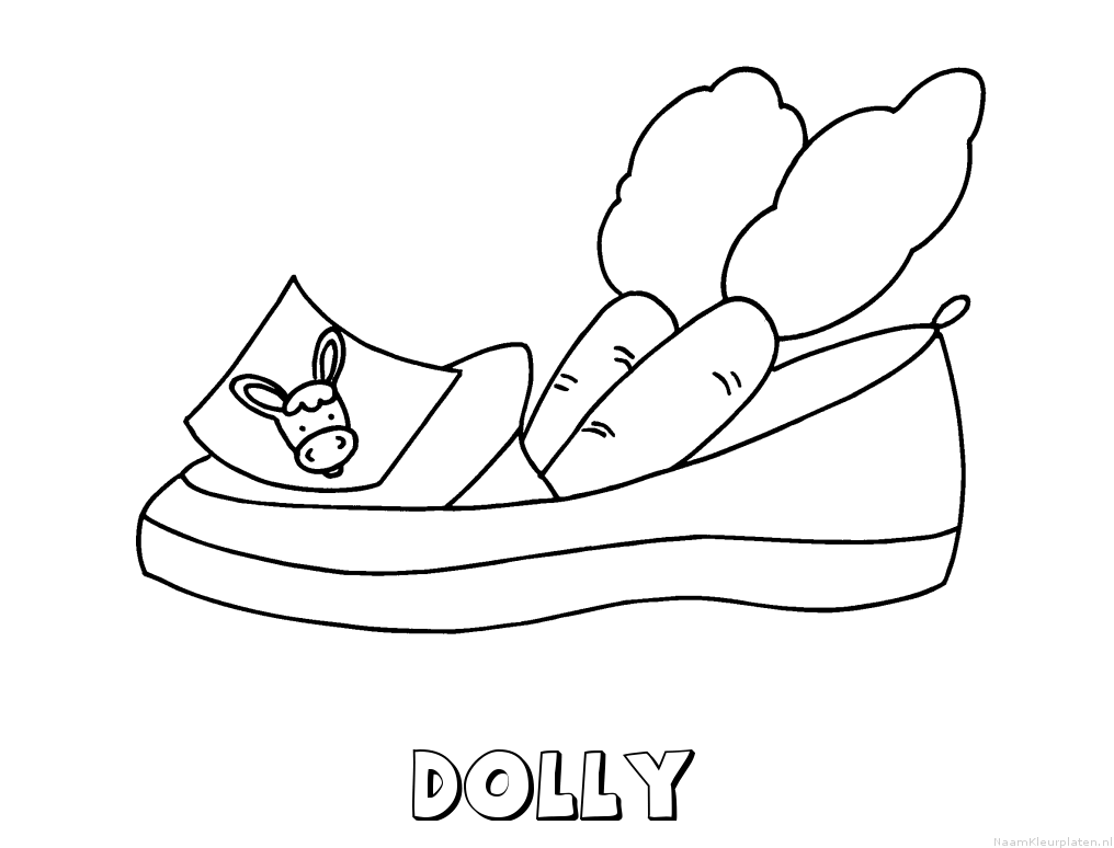 Dolly schoen zetten kleurplaat