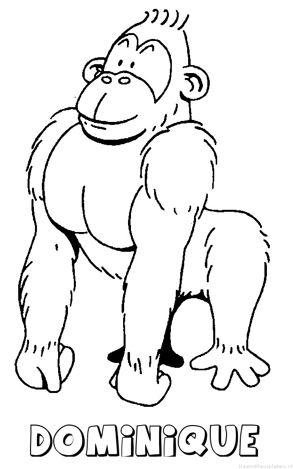 Dominique aap gorilla kleurplaat