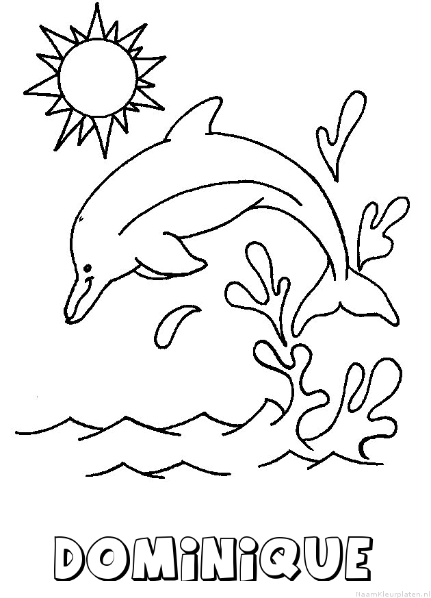Dominique dolfijn kleurplaat