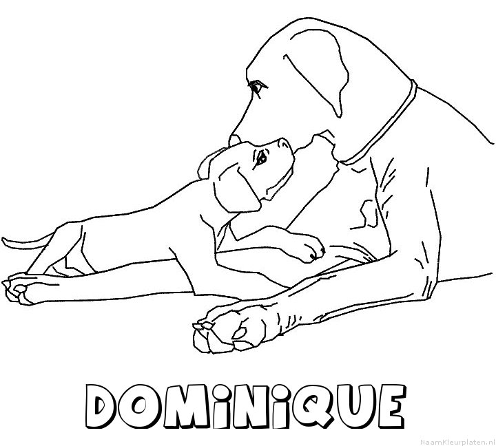 Dominique hond puppy kleurplaat
