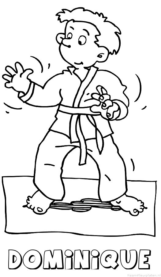 Dominique judo kleurplaat