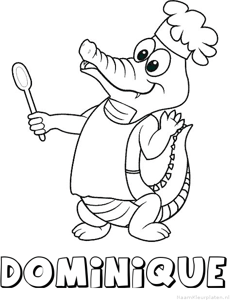 Dominique krokodil kleurplaat