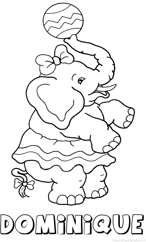 Dominique olifant kleurplaat
