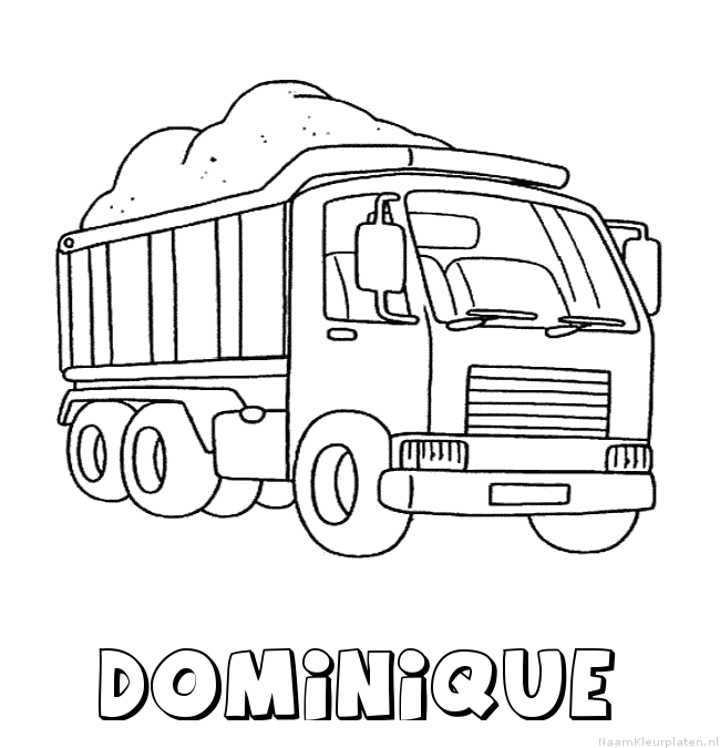 Dominique vrachtwagen kleurplaat