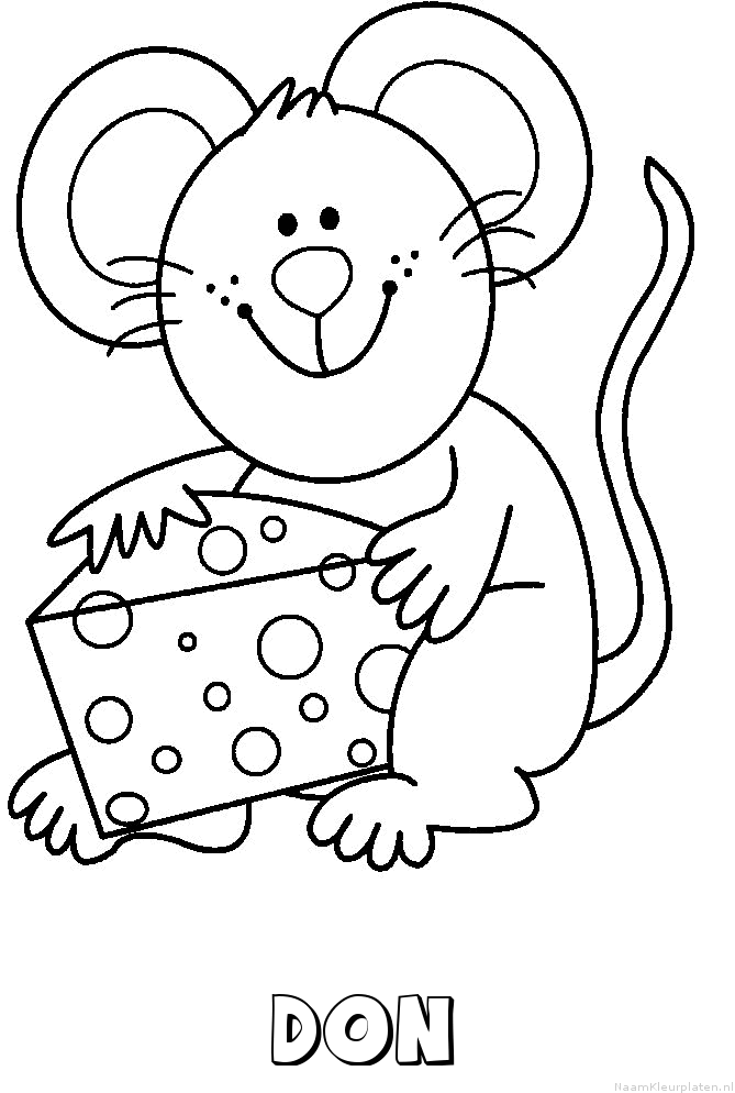 Don muis kaas kleurplaat