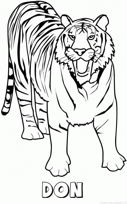 Don tijger 2 kleurplaat