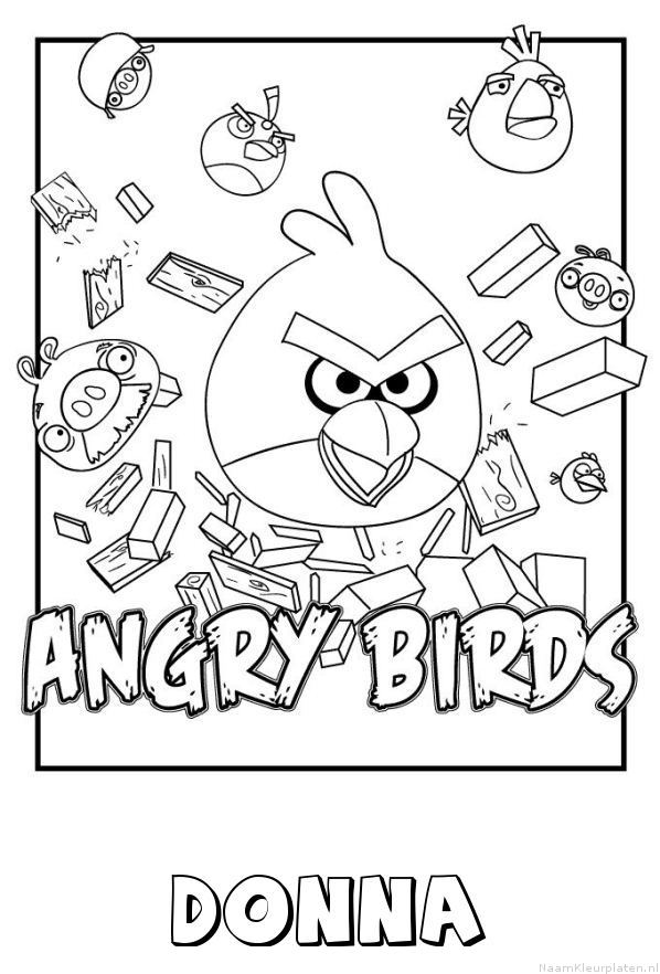 Donna angry birds kleurplaat