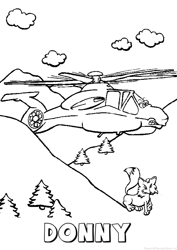 Donny helikopter kleurplaat