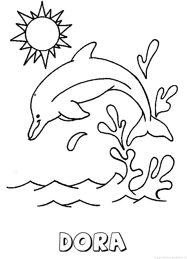 Dora dolfijn kleurplaat