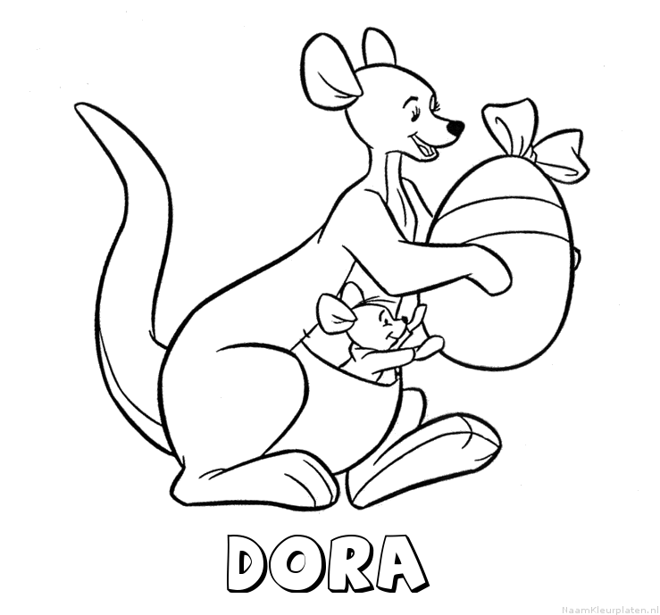 Dora kangoeroe kleurplaat