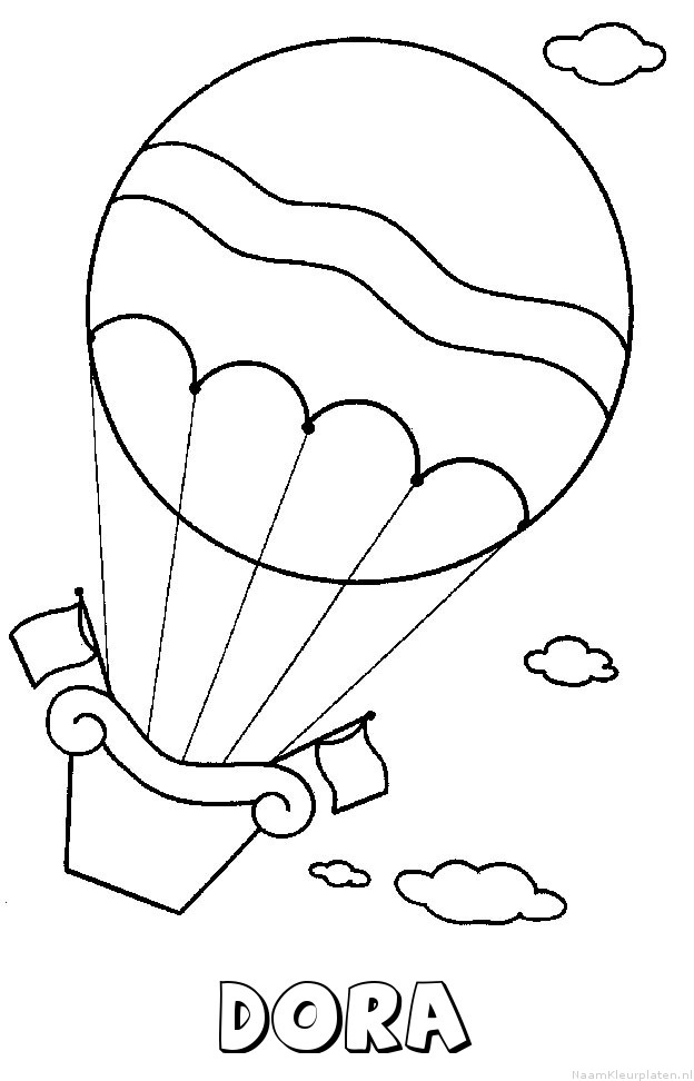Dora luchtballon kleurplaat