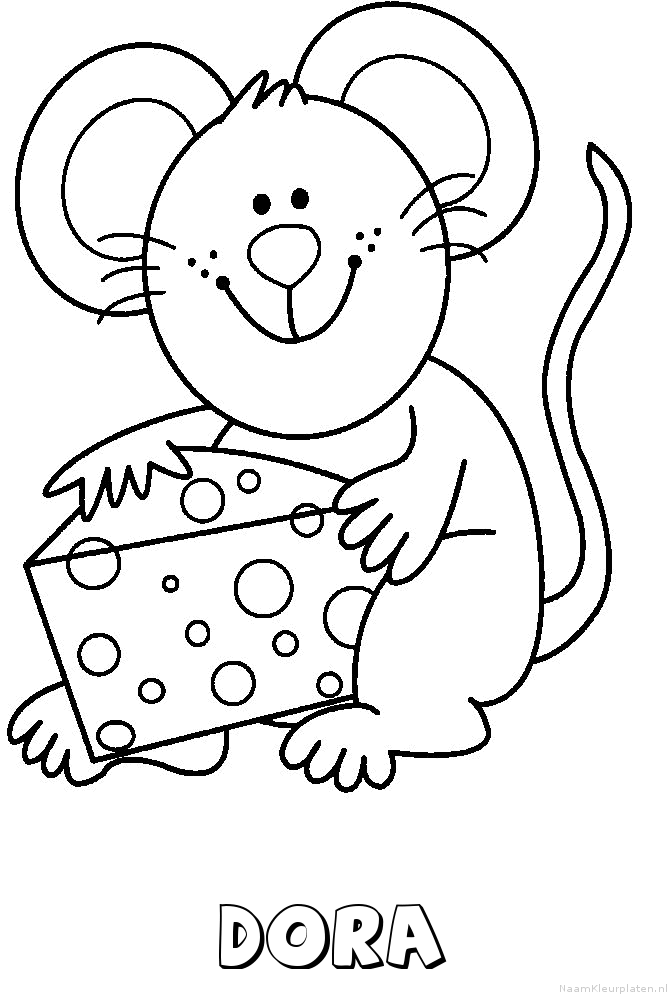 Dora muis kaas kleurplaat