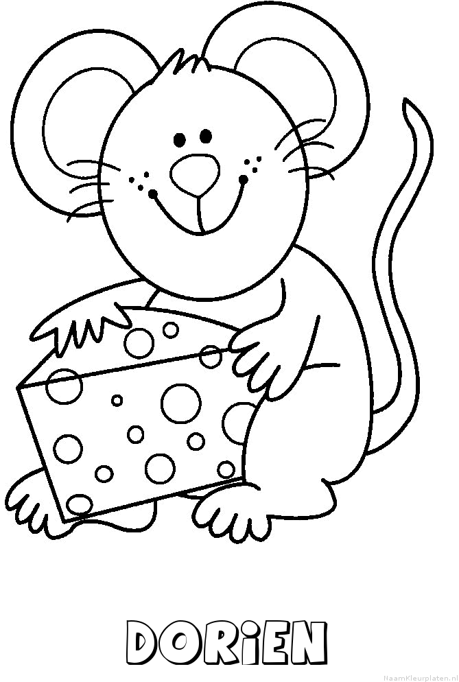 Dorien muis kaas kleurplaat