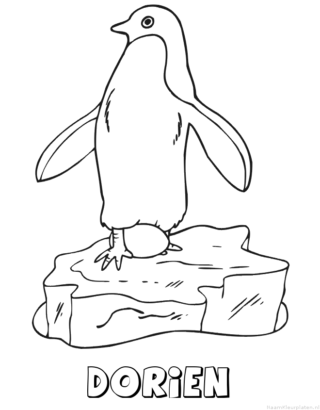 Dorien pinguin kleurplaat