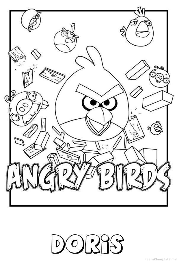 Doris angry birds kleurplaat