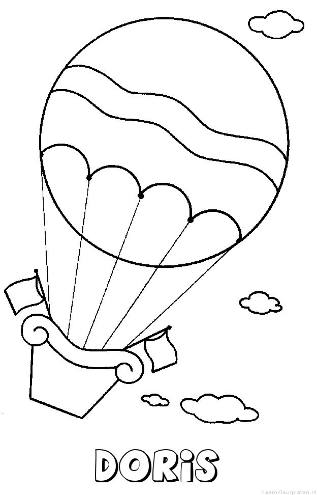 Doris luchtballon kleurplaat