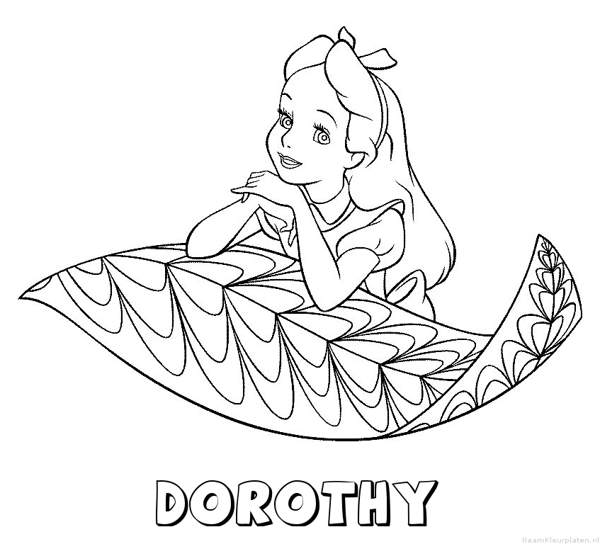 Dorothy alice in wonderland kleurplaat