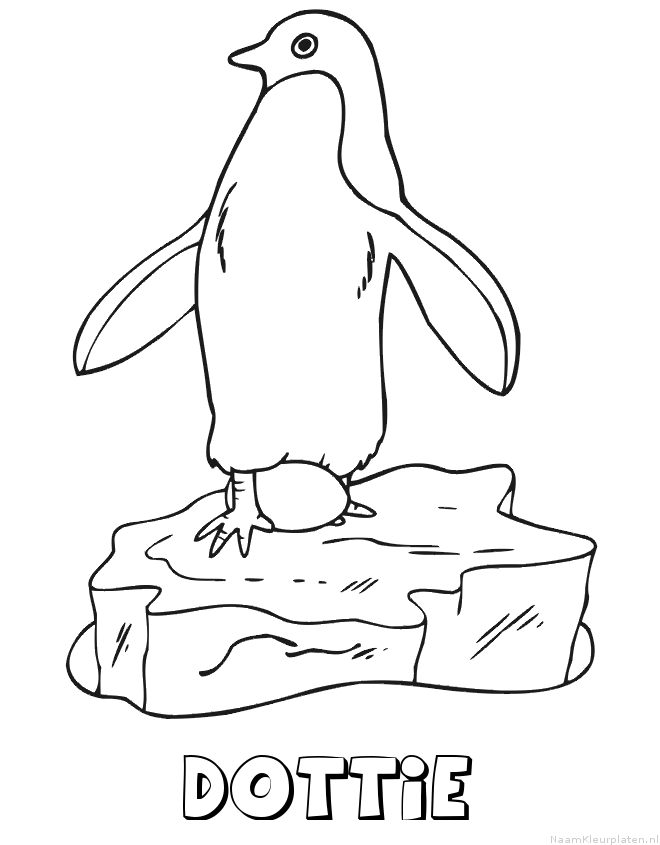 Dottie pinguin kleurplaat