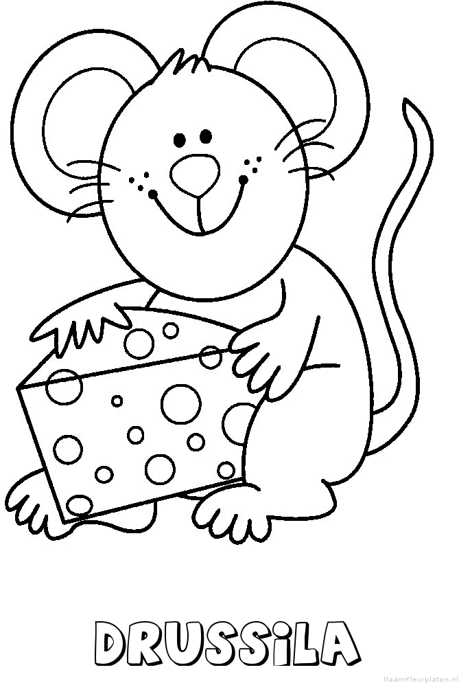 Drussila muis kaas kleurplaat