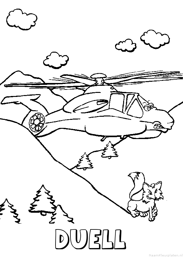 Duell helikopter kleurplaat