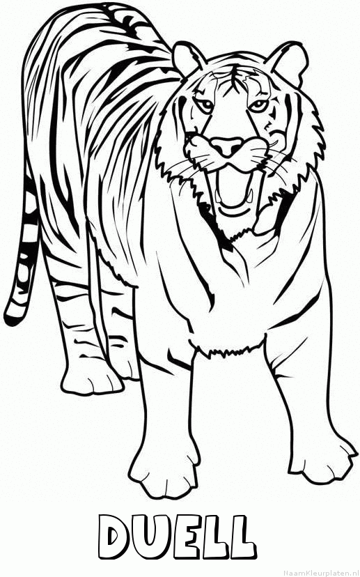 Duell tijger 2 kleurplaat