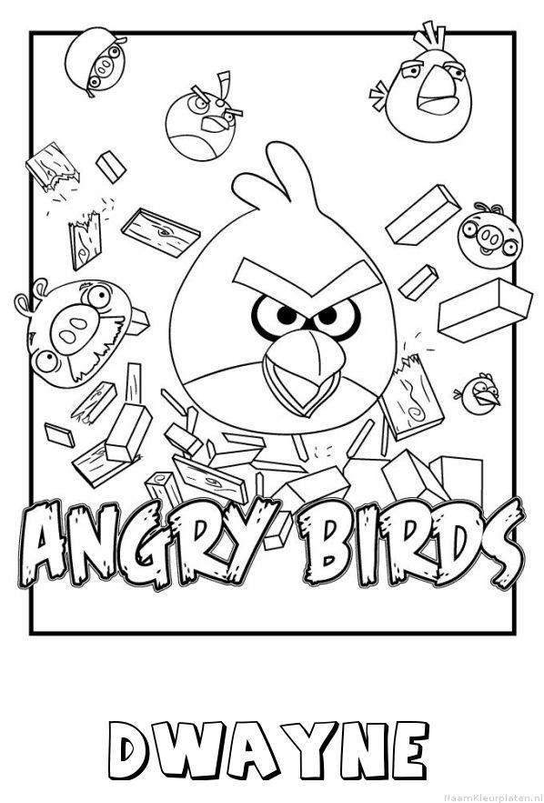 Dwayne angry birds kleurplaat