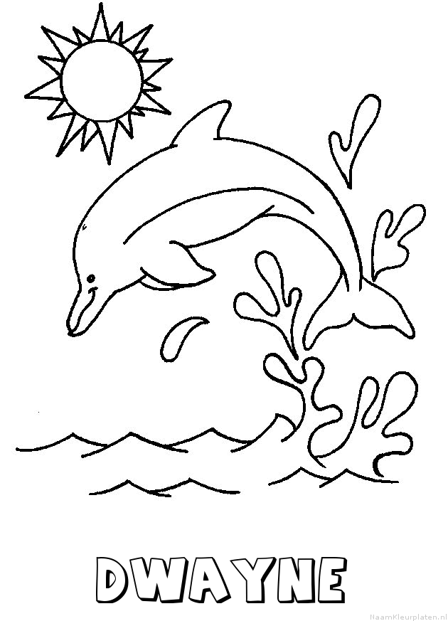 Dwayne dolfijn kleurplaat