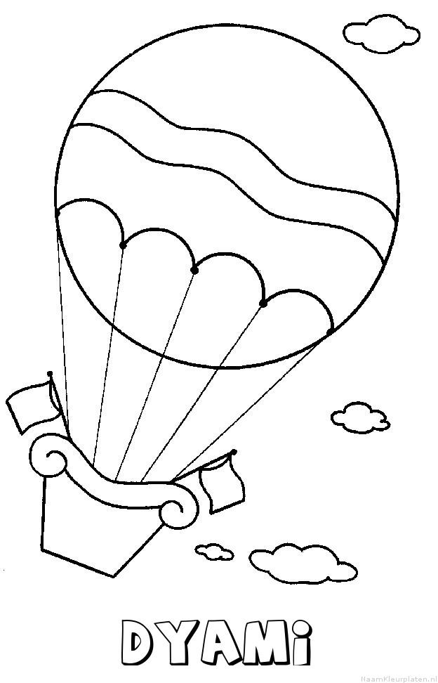 Dyami luchtballon kleurplaat