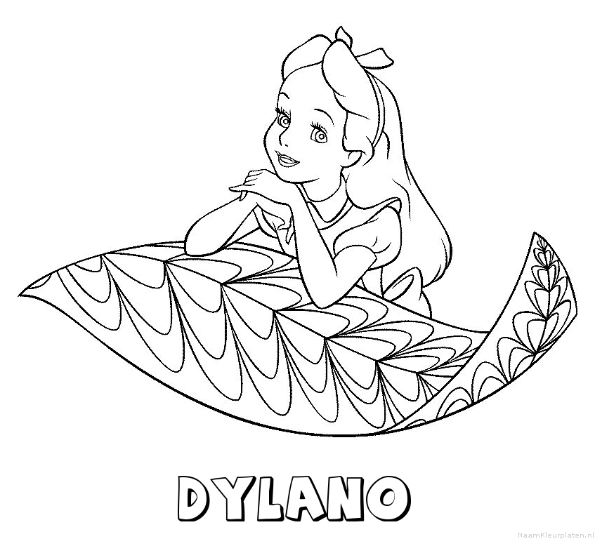 Dylano alice in wonderland kleurplaat