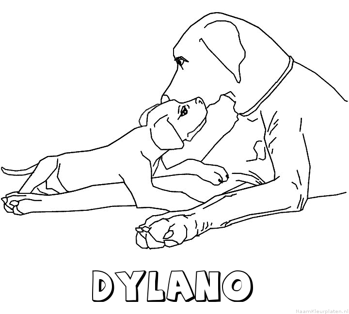 Dylano hond puppy kleurplaat