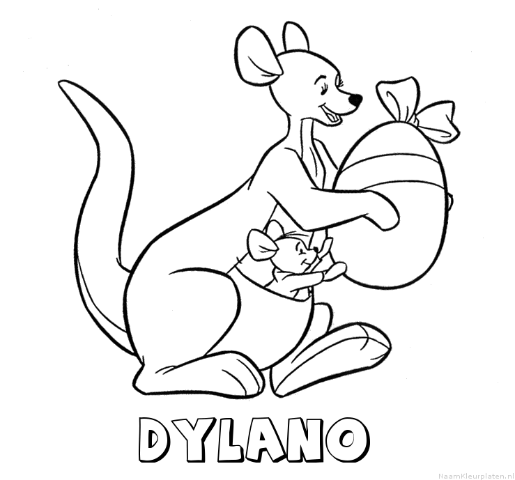 Dylano kangoeroe kleurplaat