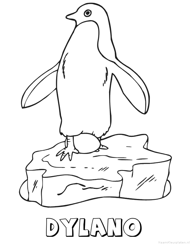 Dylano pinguin kleurplaat