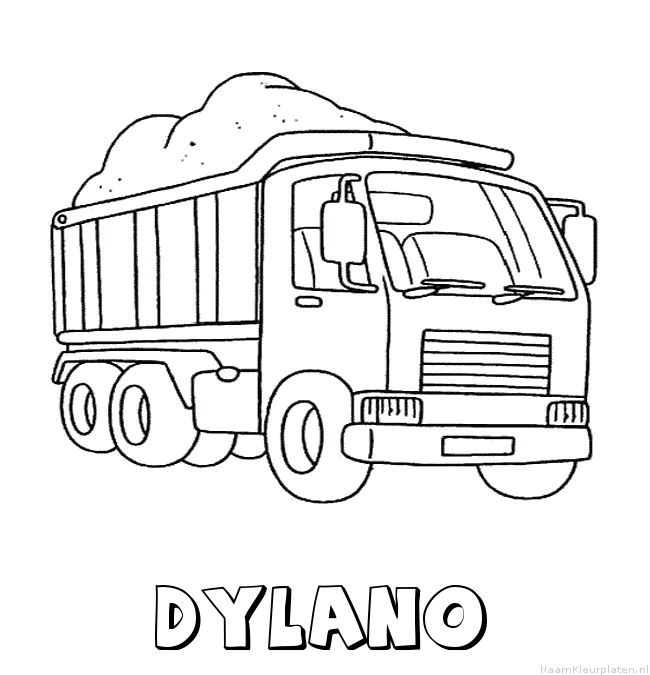 Dylano vrachtwagen kleurplaat