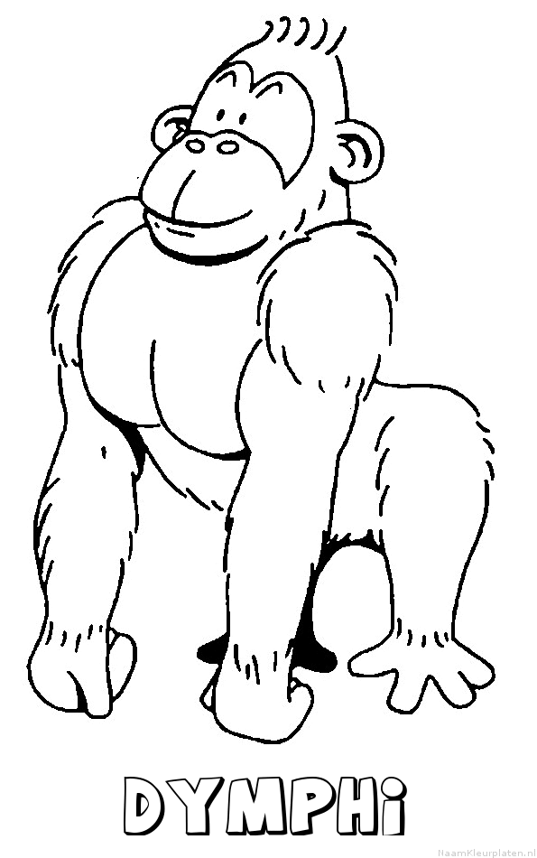 Dymphi aap gorilla kleurplaat