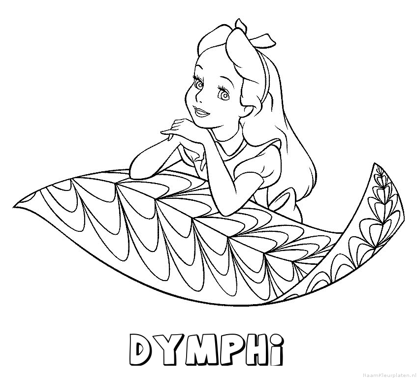 Dymphi alice in wonderland kleurplaat