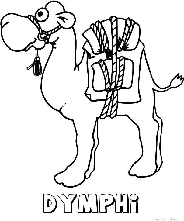 Dymphi kameel kleurplaat
