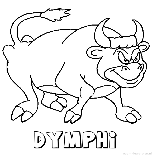 Dymphi stier kleurplaat