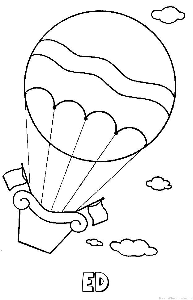 Ed luchtballon kleurplaat