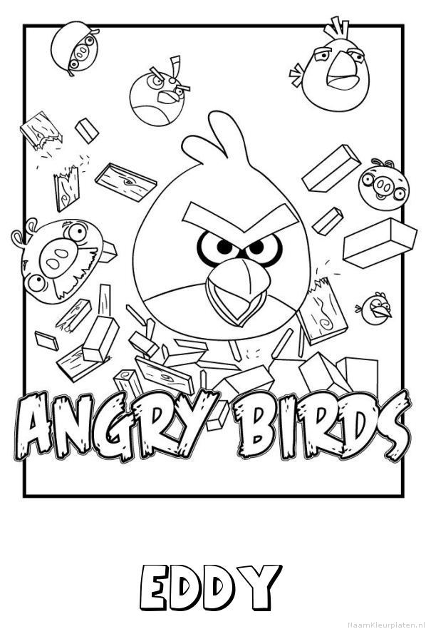 Eddy angry birds kleurplaat